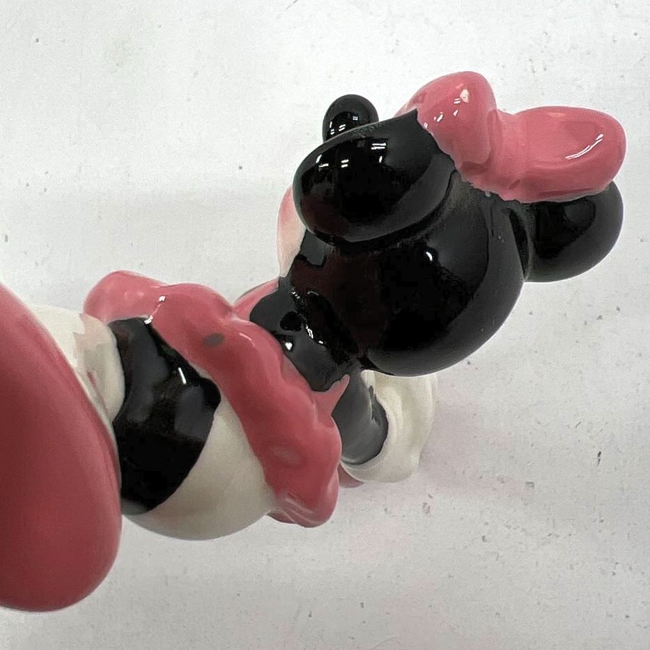 Vintage Disney Minnie Mouse Ceramic Salt & Pepper Shakers Lot of 2 Pink