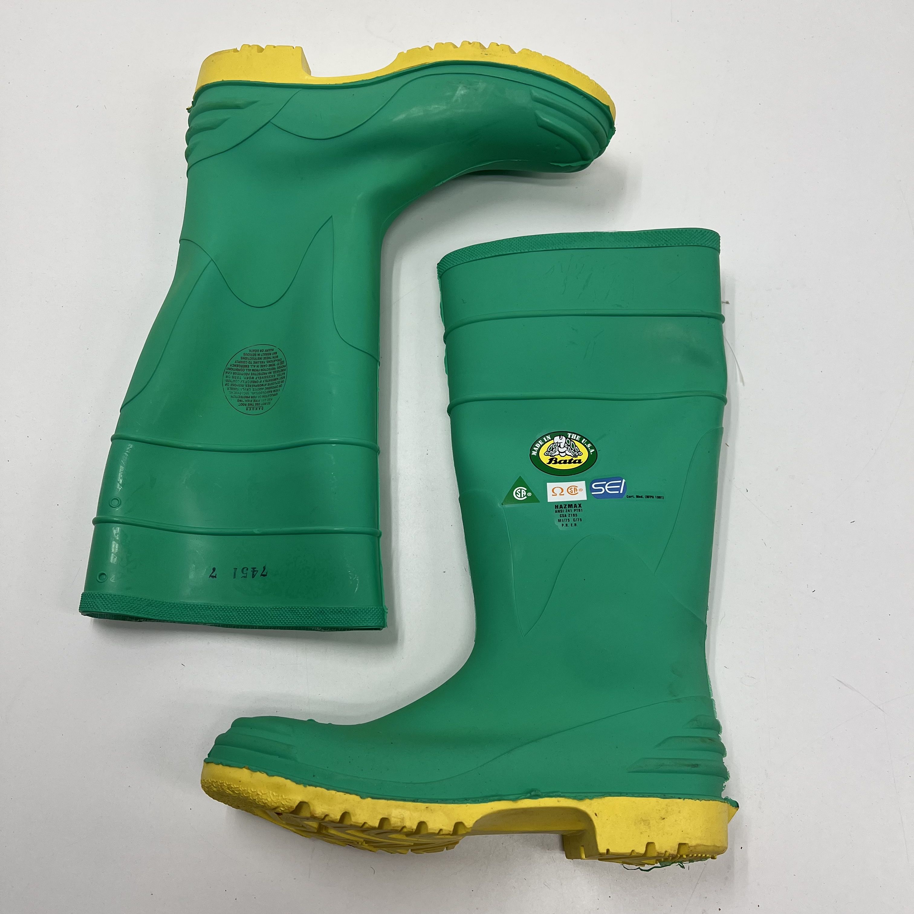 Vintage 90s Bata Men's Hazmax Safety Hazmat Boots Lot 2 Pair Made in USA