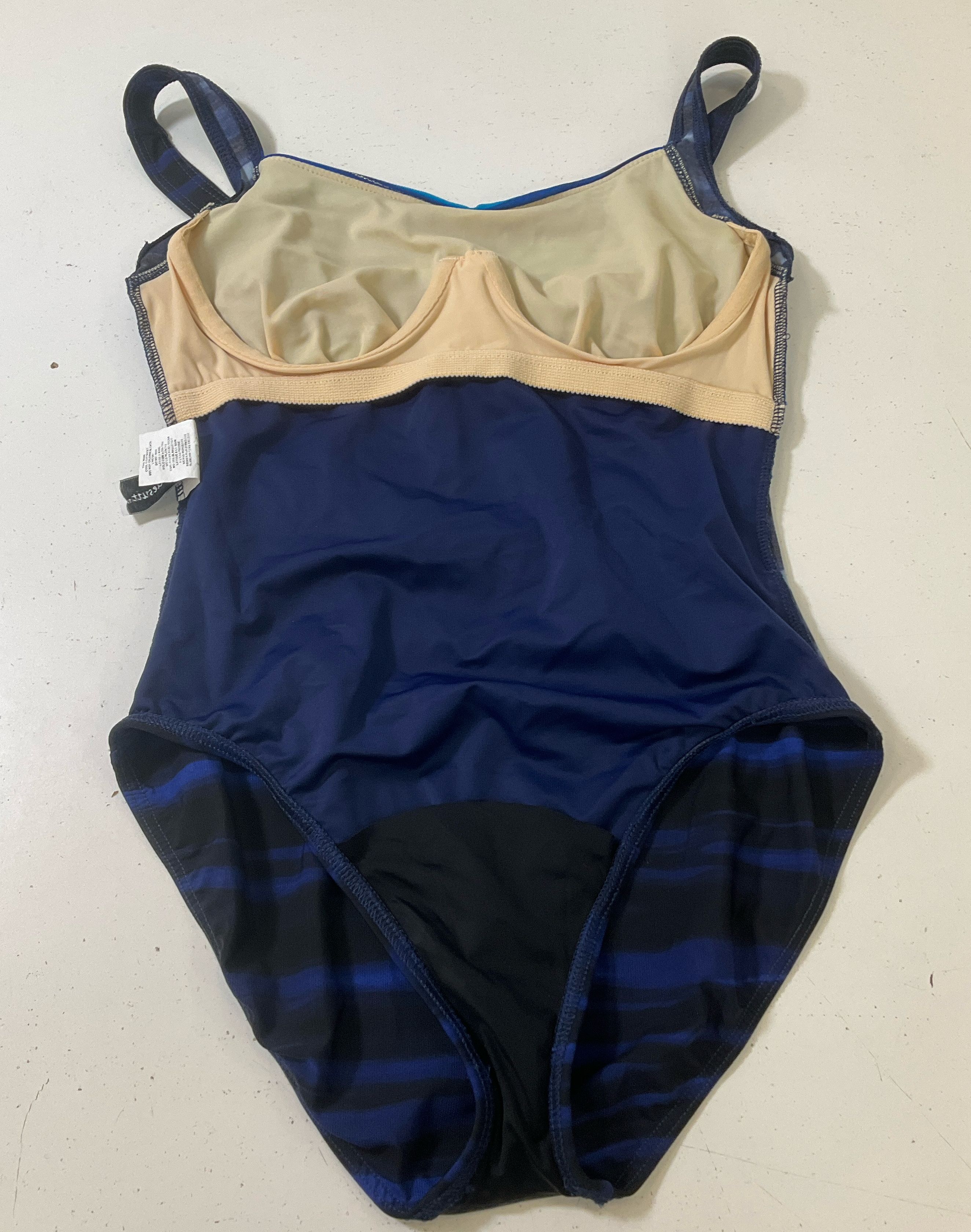 Miraclesuit Women's Blue One Piece Underwire Swimsuit High Cut Size 12 Vintage