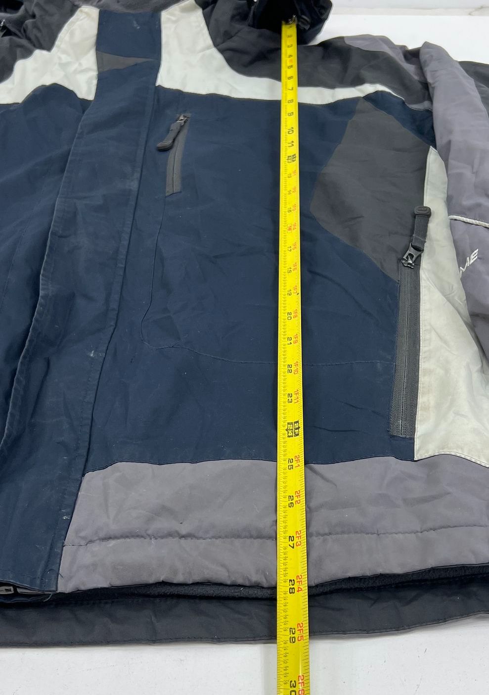 Free Country FCXtreme Blue Gray Colorblock Hooded Jacket Coat Mens S