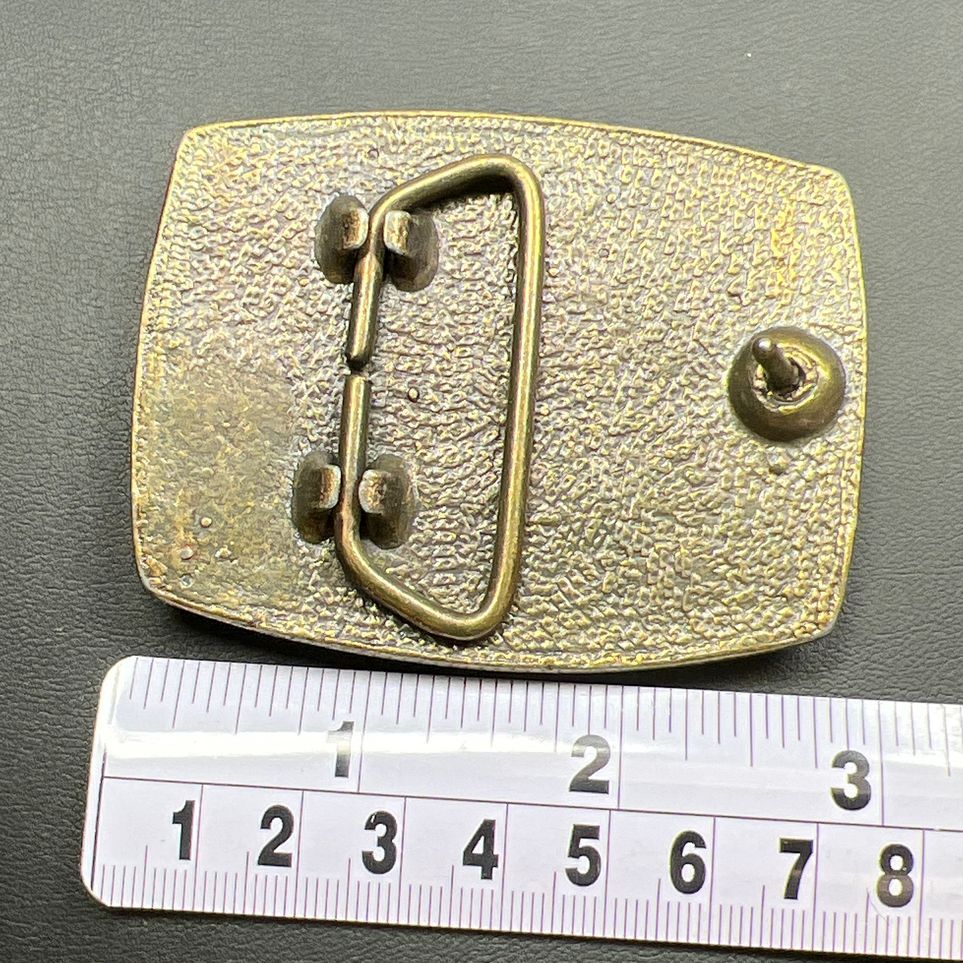 Brown Leather Duck CatTails Belt Buckle