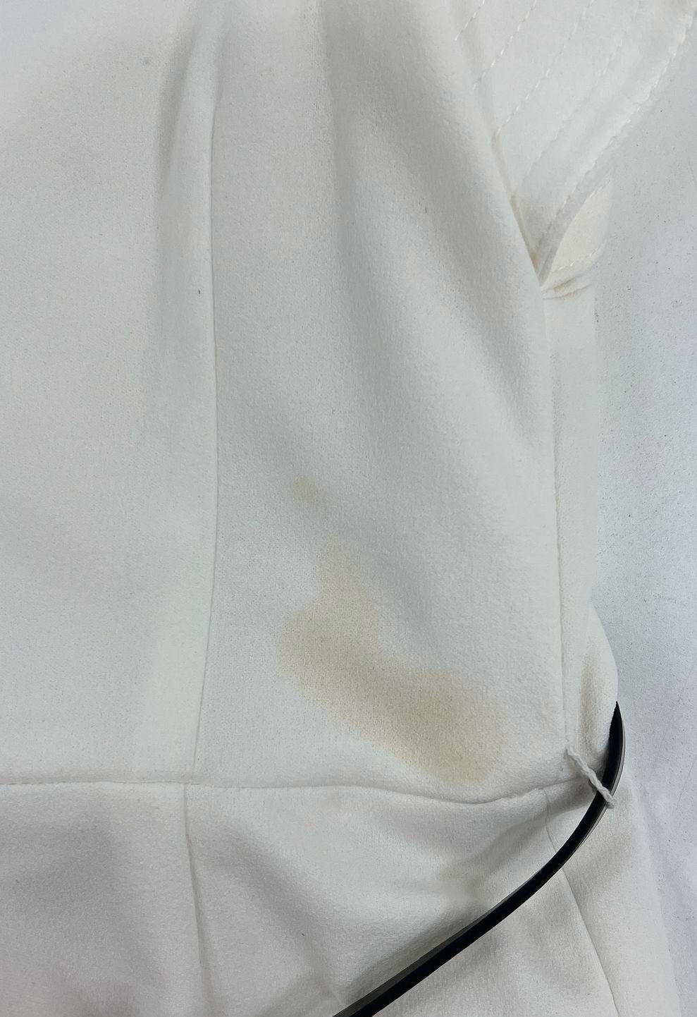 Calvin Klein White Ruffle Neck Sleeveless Belted Jumpsuit Womens 4 NWT