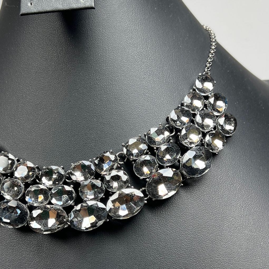 Monet Dark Grey Rhinestone Necklace & Bracelet Set