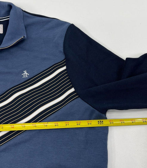 Penguin by Munsingwear Blue Navy Colorblock Striped Track Jacket Men's XXL NWT