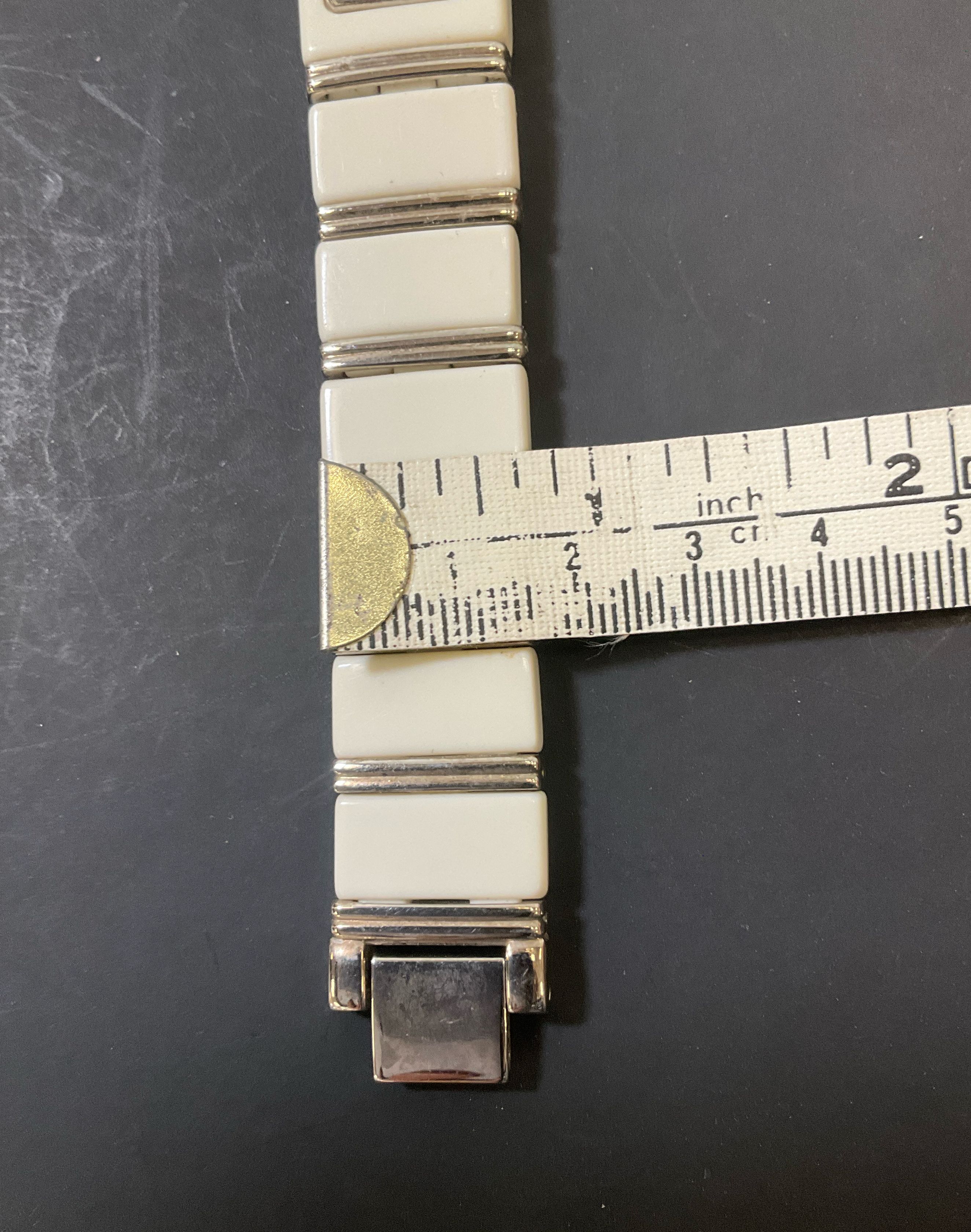 Vintage Alto Women's White Rectangular Bracelet Style Watch Untested