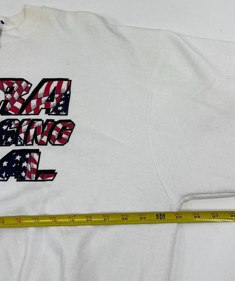 Vintage 90s Fruit of the Loom NHRA Drag Racing Signed Sweatshirt USA Made Mens L