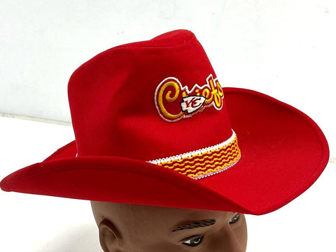 Vintage 80s NFL Kansas City Chiefs Red Corduroy Cowboy Hat USA Made Mens M