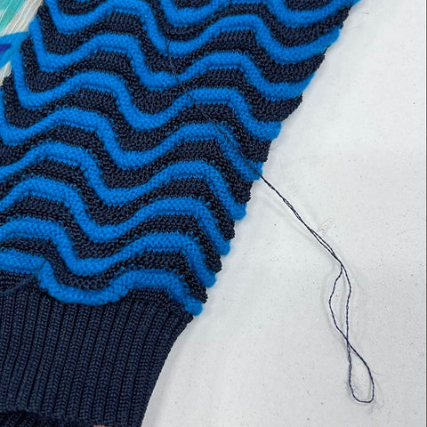 Missoni for Target Chevron Mixed Media Abstract Sweater Top Blue Women's XL