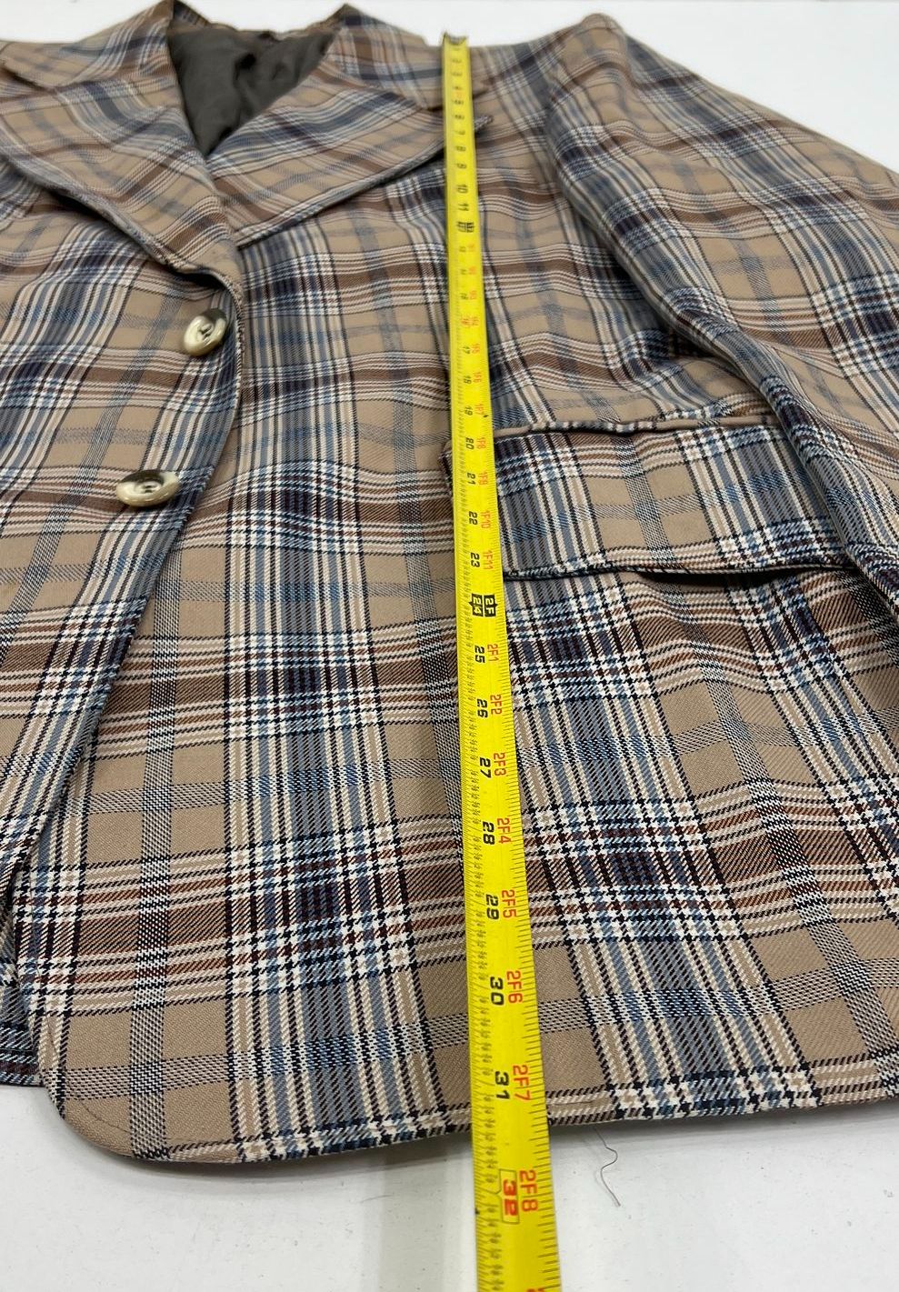 Vintage 1970s h.i.s. Mens Plaid Double Breasted Sport Coat Blazer Jacket Sz L