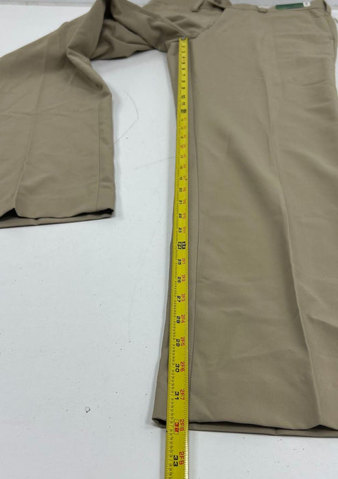 NWT Louis Raphael Khaki Tan Sorbtek Twill Flat Front Golf Pants Men's 30x32