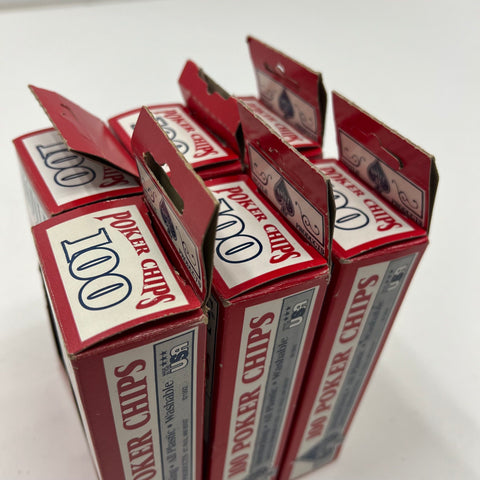 Vintage 1992 Hoyle Poker Chips Lot of 6 NOS 100 ct Boxes Made in USA