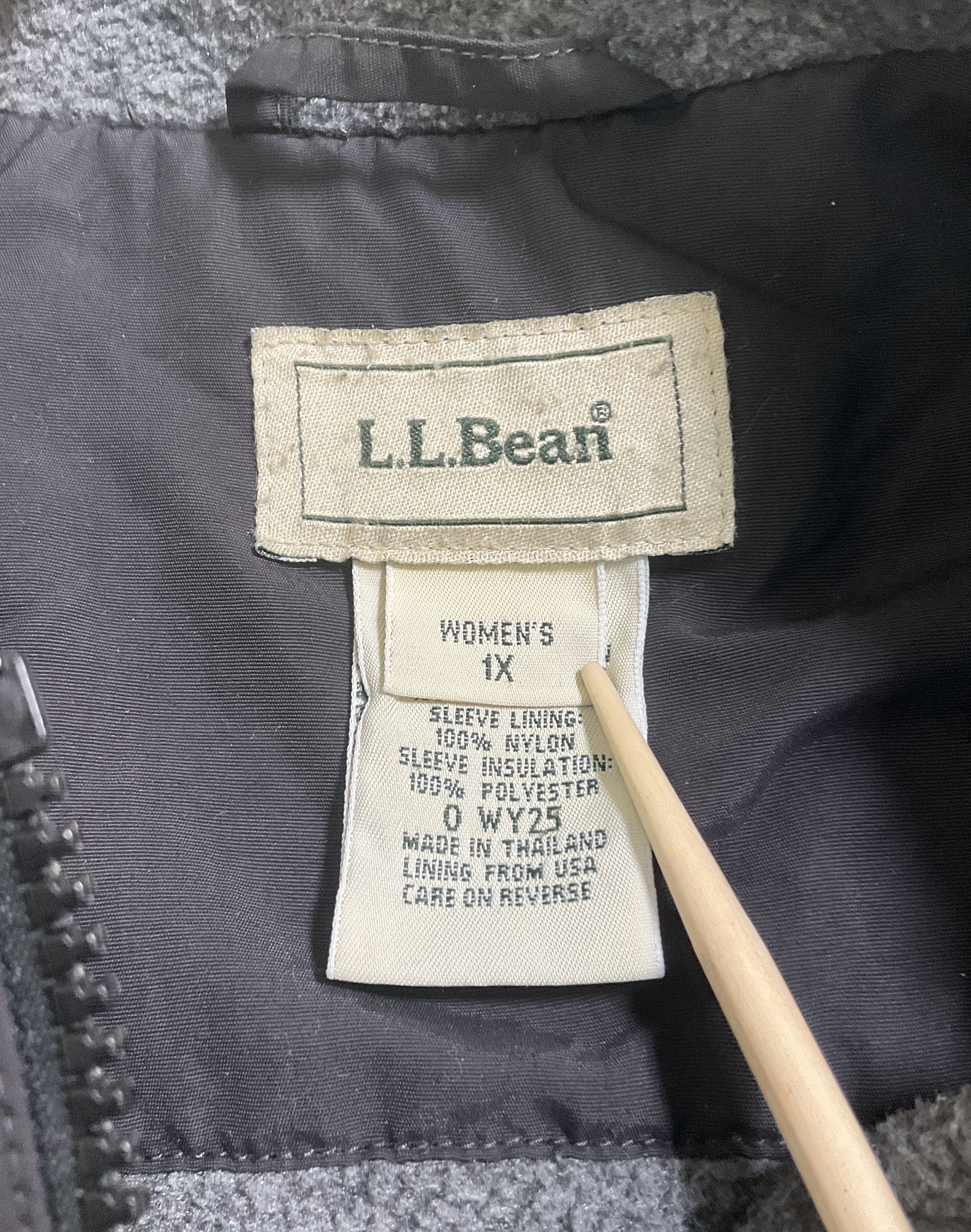 Vintage 90s L.L. Bean Black Fleece Lined Warm Up Jacket Womens Size 1X