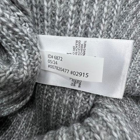 Express Gray Ribbed Knit Cross Front Mock Neck Midi Sweater Dress Women's