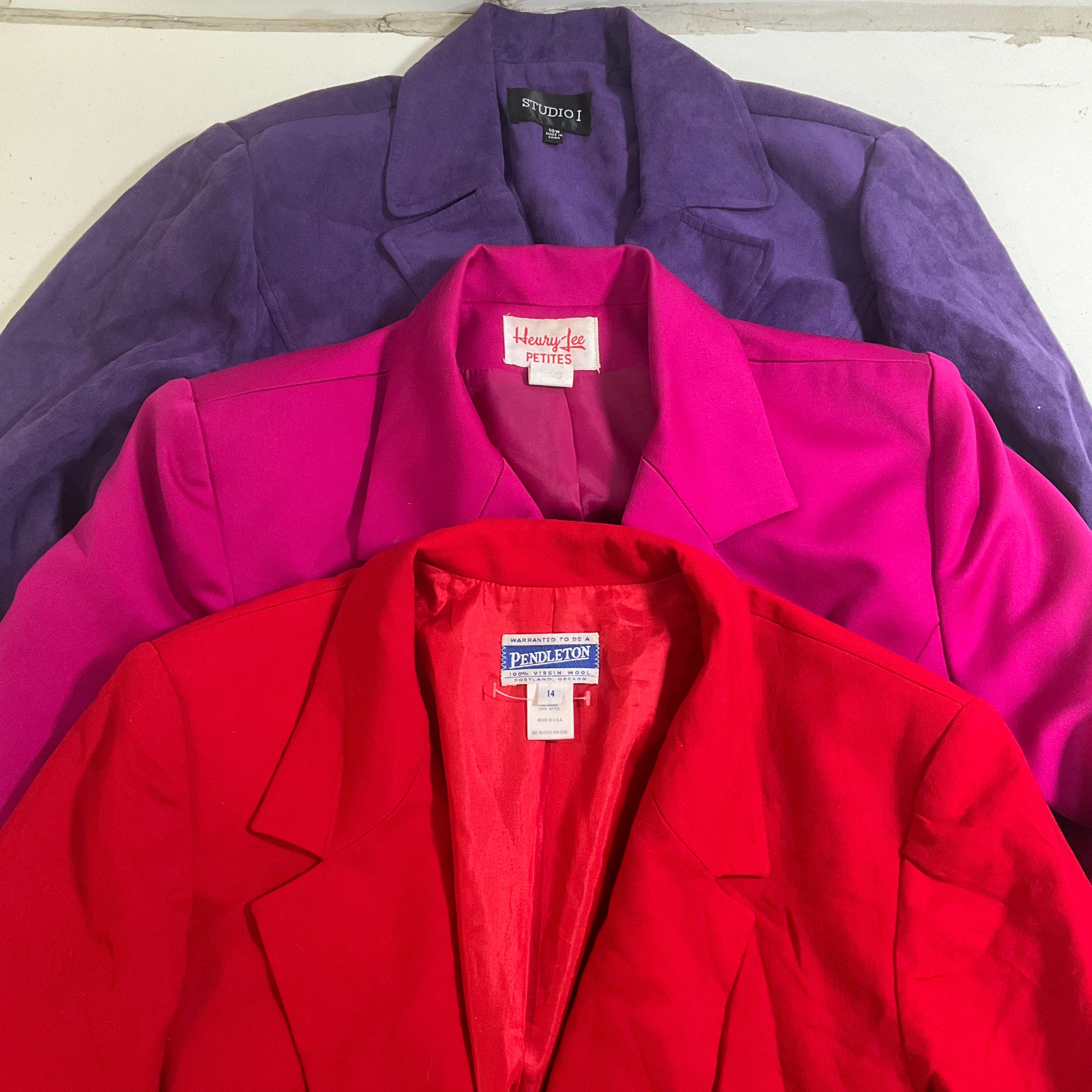 Vintage Lot 3 Womens Blazers Pendleton Wool Henry Lee Studio I Assorted Sizes