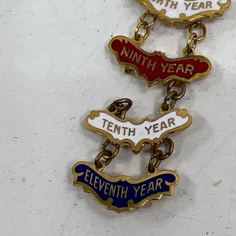 Lot of 2 Vintage Little's System Methodist Sunday School Enamel Pins 10 & 11 Yr