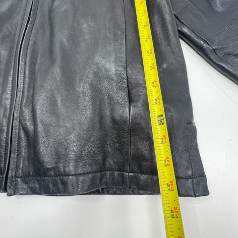 Vintage Y2K Wilsons Leather Black Thinsulate Lined Full Zip Jacket Men's M