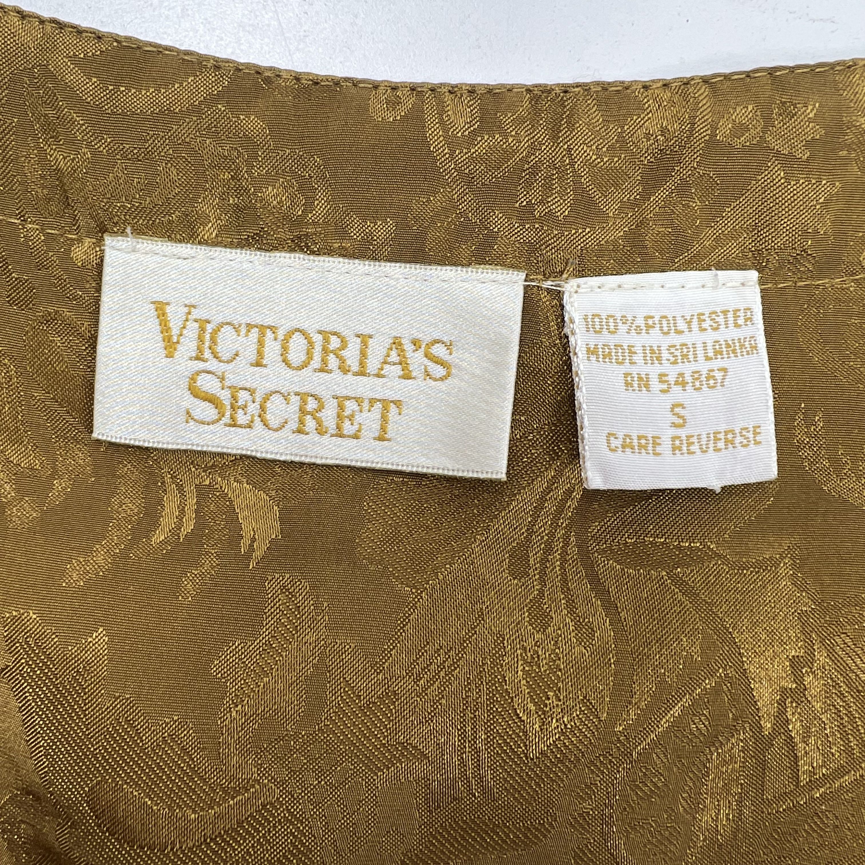Vintage Victoria's Secret Gold Label Pajama Set Small Bronze Gold Tone