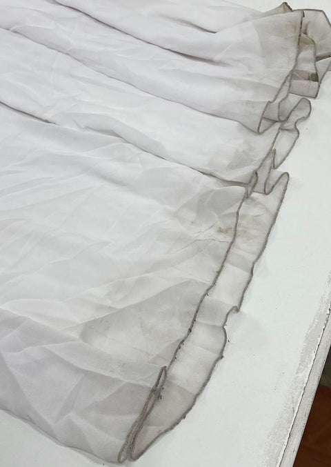 Lot of 2 La Scala White Halter Gown Jeweled Lace Bodice Prom Formal Dress