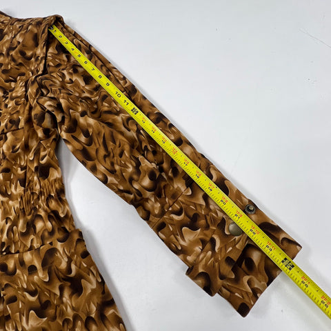 Beau Hunter Brown Abstract Animal Print Utility Safari Jacket Women's L