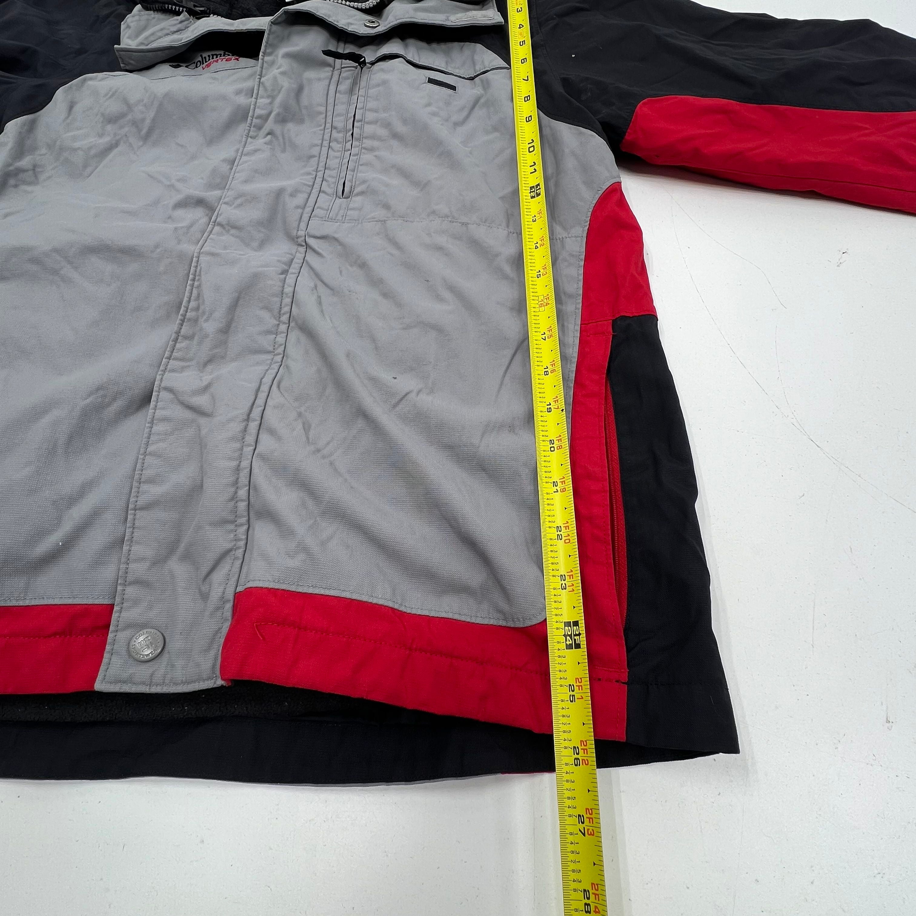 Columbia Vertex Gray Red Colorblock Fleece Lined Jacket Youth 18/20