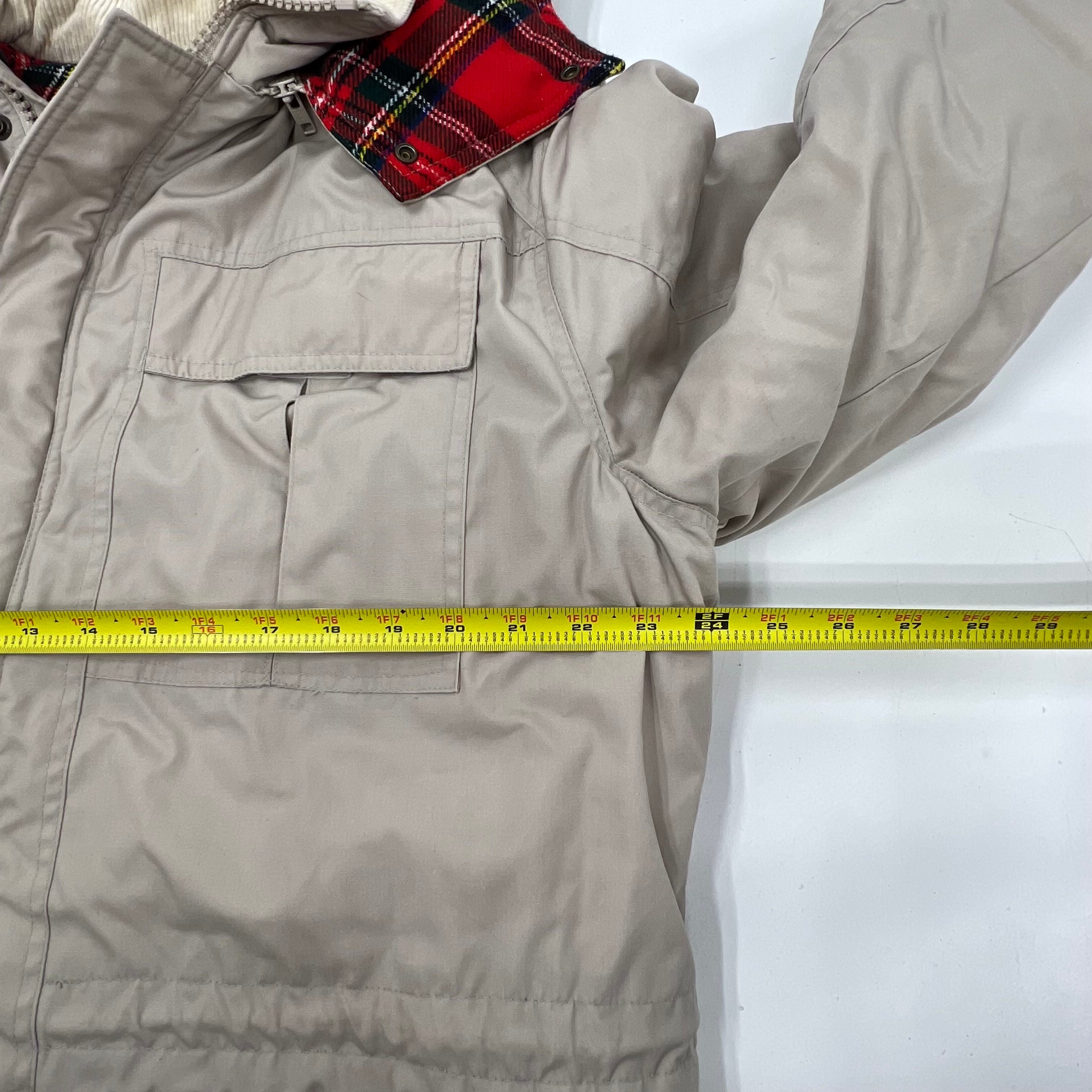 Vintage 80s Pacific Trail Weather Watcher Plaid Lined Parka Coat Men's L