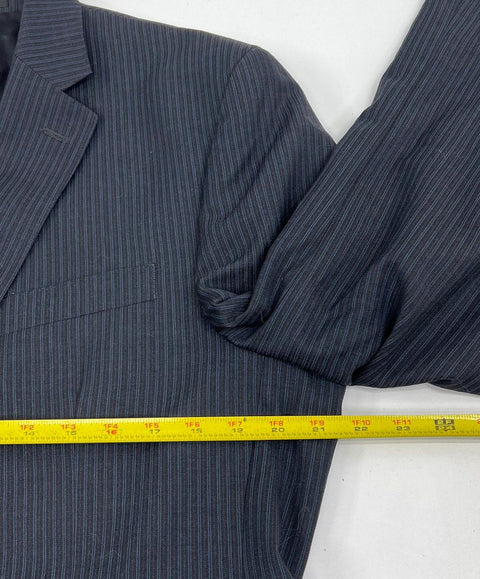 Calvin Klein Black Pinstripe 100% Wool 2-Piece Suit Men's Size 41R