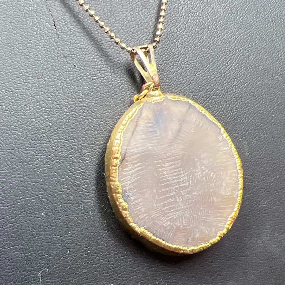 Cimber Stone Pendant Sterling Silver Chain Necklace