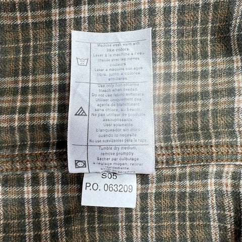 Vintage Y2K Carhartt S96 Brown Flannel Lined Shirt Jacket Men's L Tall