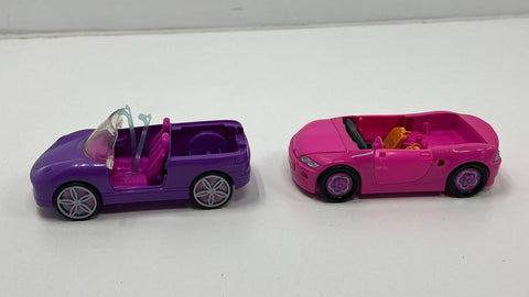 Lot of 2 Polly Pocket Cars Purple Pink Convertible 2003 Mattel *Damaged