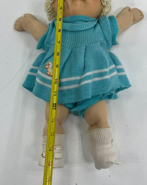 Vintage 1982 Cabbage Patch Kid Coleco Doll Blonde Hair Blue Eyes Xavier Roberts