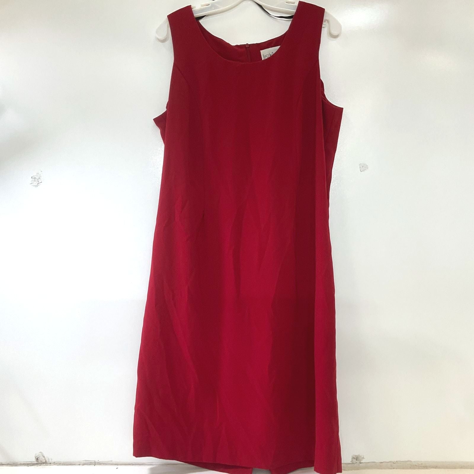 Just In Thyme Ltd Women's Red Sleeveless Sheath Dress Size 16 Vintage