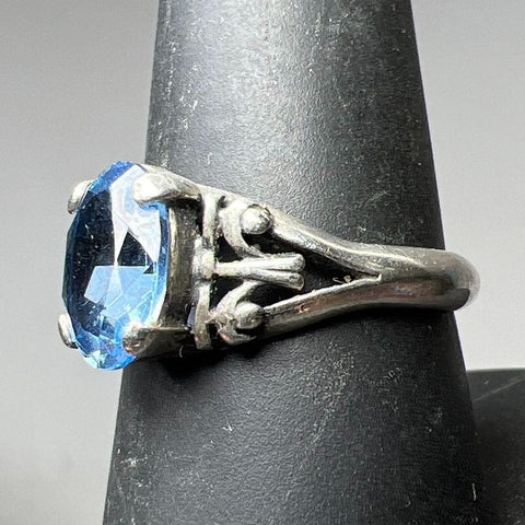 J. Albertsen Sterling Silver Blue Gemstone Ring Size 8.5 3.3g