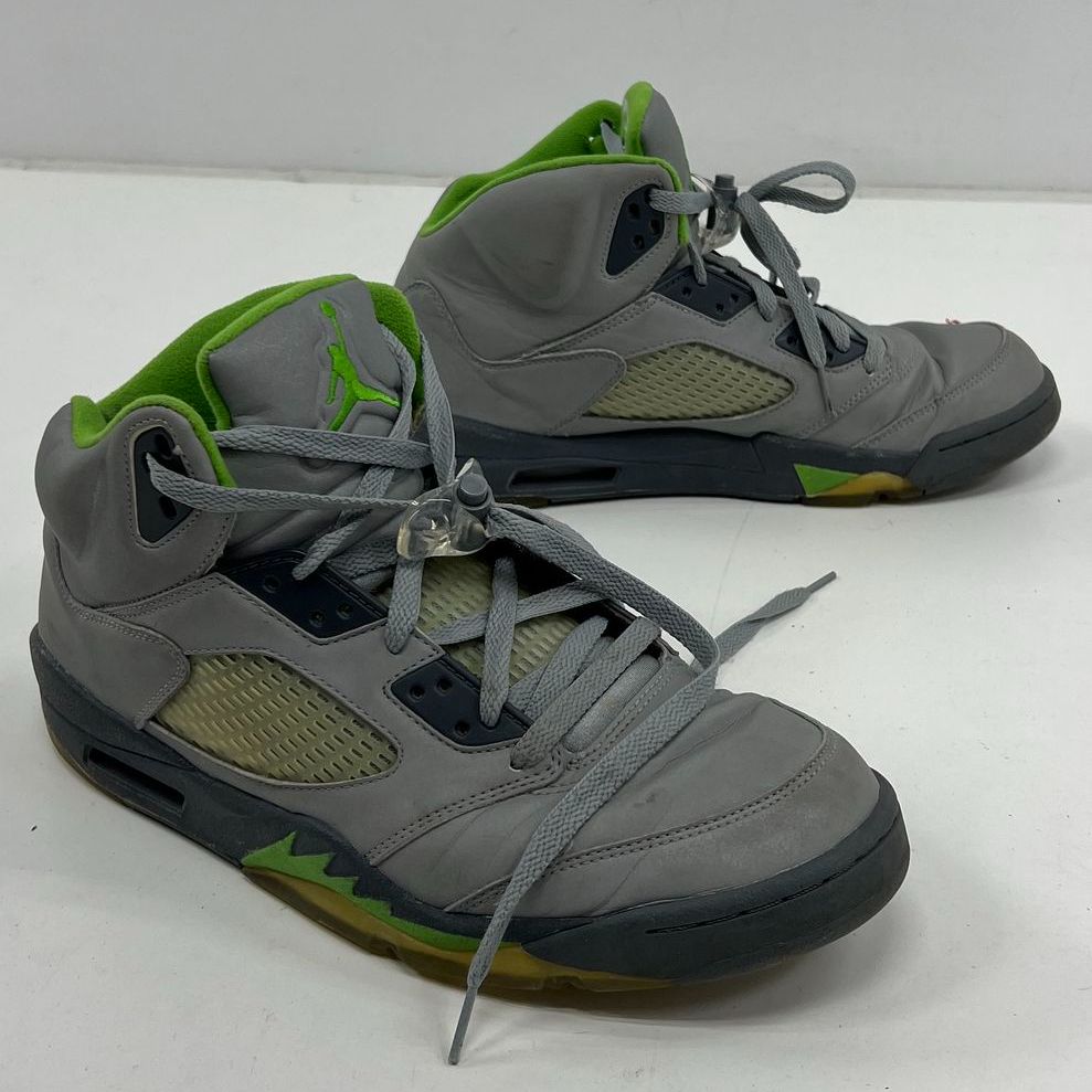 COA Nike Air Jordan 5 Retro Silver Green Bean 136027-027 Size 11.5
