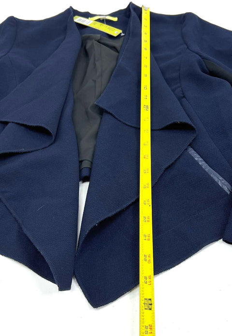 NWT Gianni Bini Natalia Navy Blue Moto Drape Front Jacket Blazer Womens S