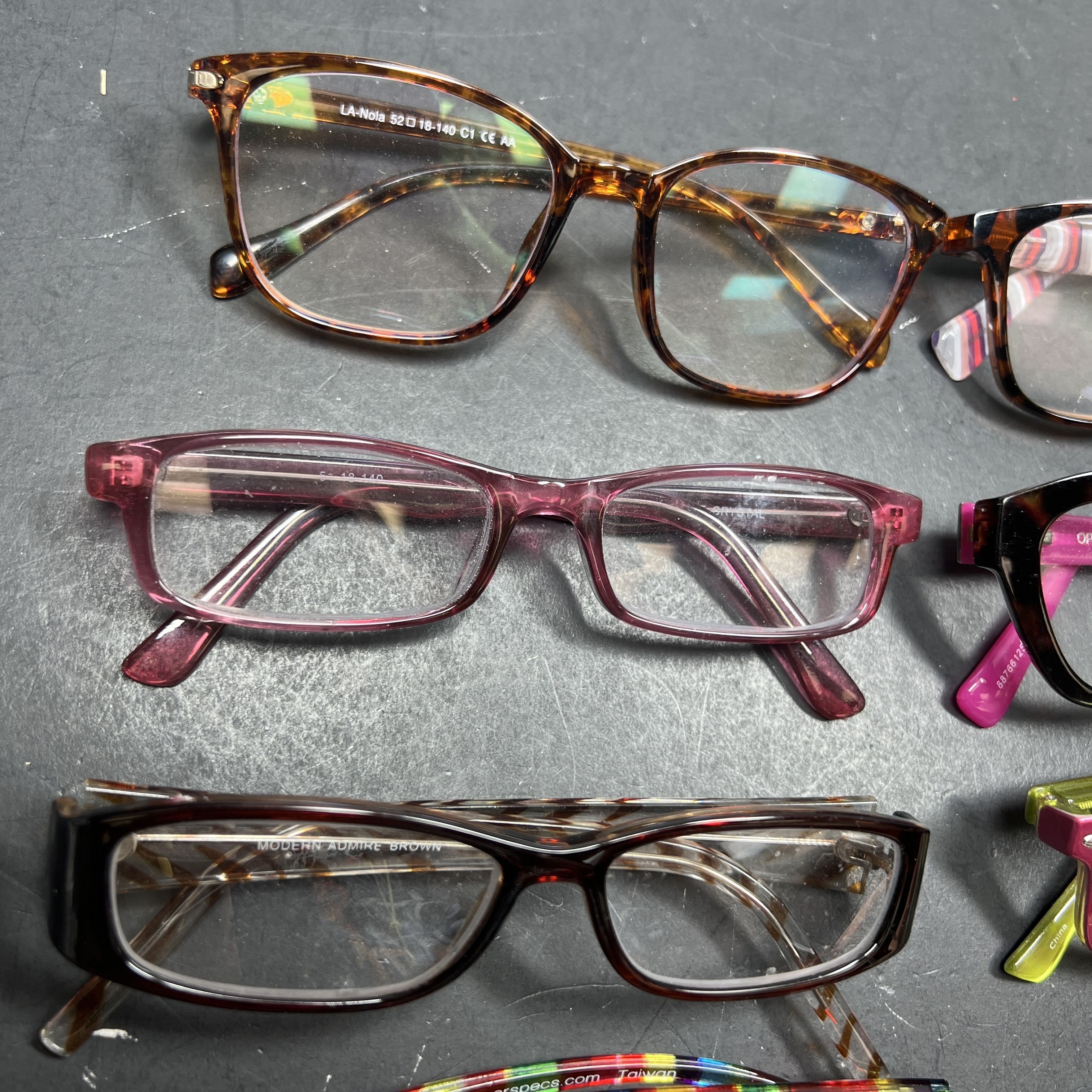 Lot Eyeglasses Plastic Frames Assorted Styles *Need Lenses* Optique B.U.M. Etc.