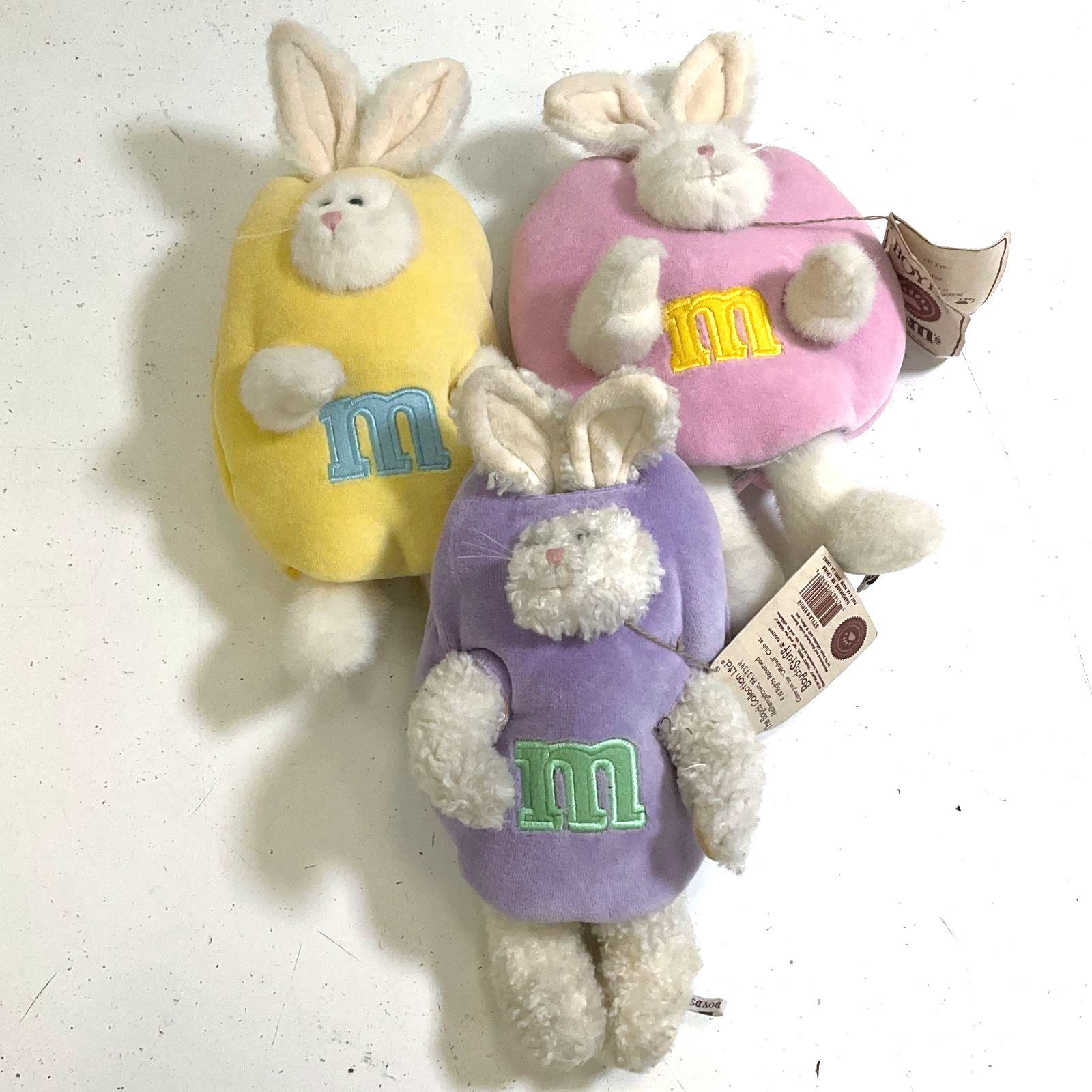 Vintage Boyds Collection M&M's Plush Bunny Lot 3 Easter Collectible Toys