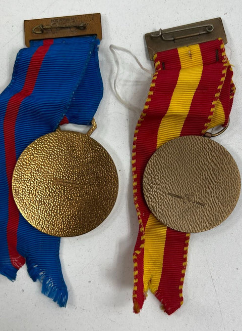 Lot of 4 Vintage European March Medals 1970s Swiss Spanish Belgian Souvenir