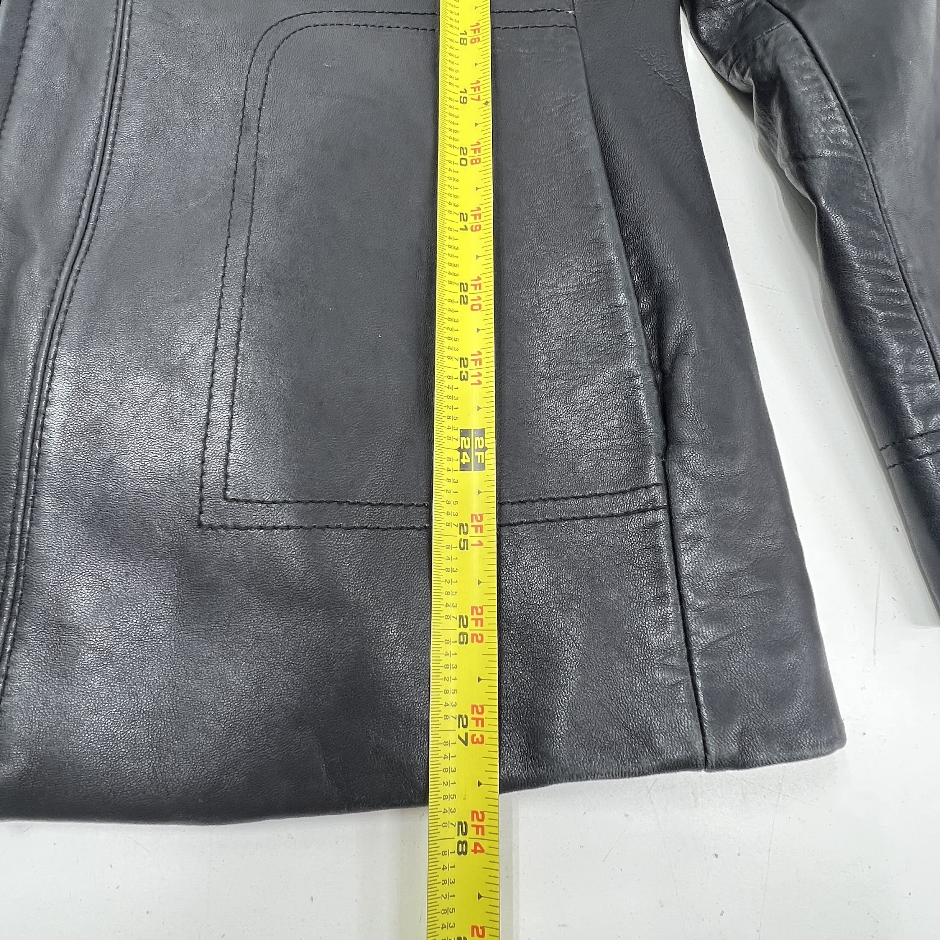 Vintage Y2K Calvin Klein Black Soft Leather Full Zip Jacket Women's XL