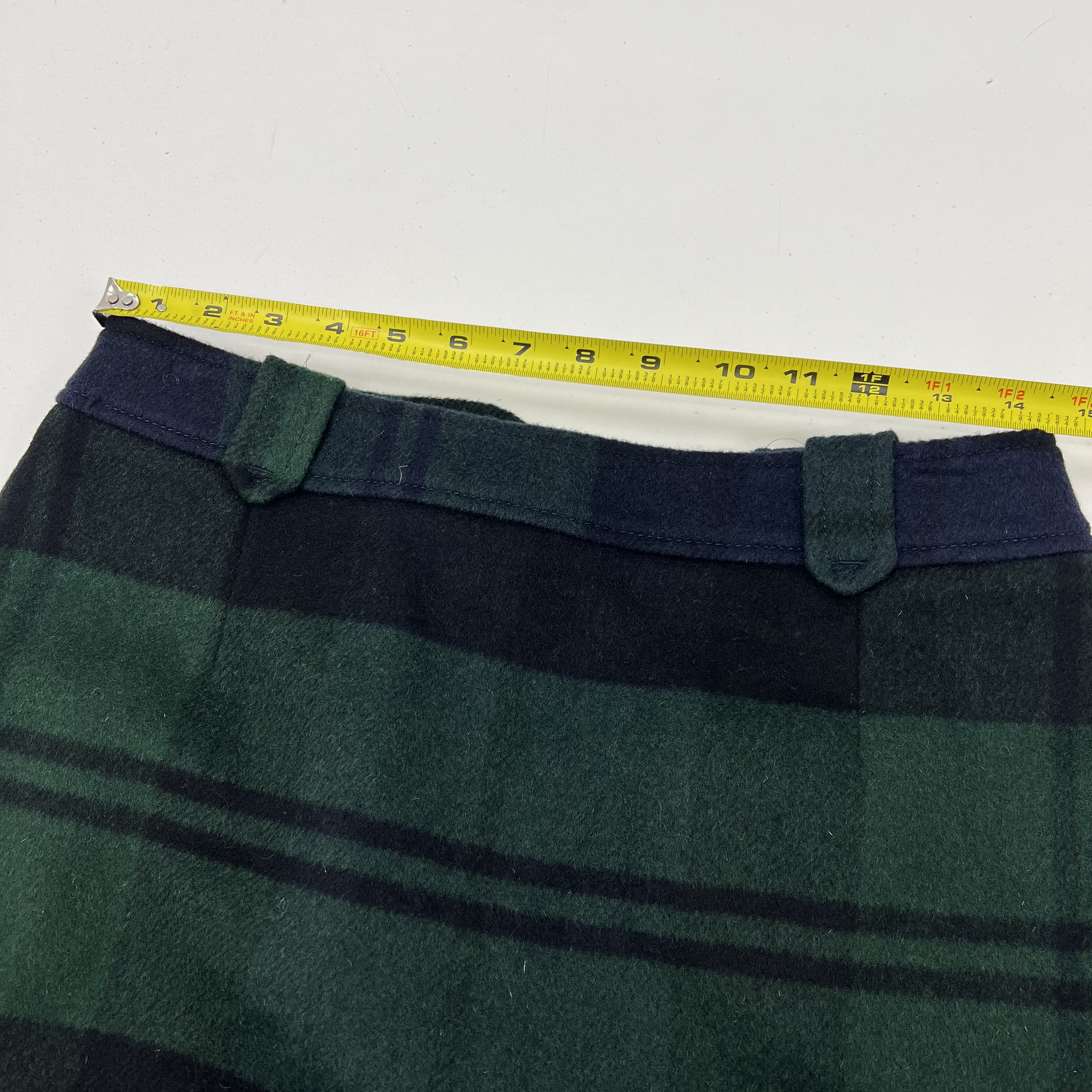NWT Talbots Green Blue Black Watch Plaid Wool Blend A-Line Skirt Women's Size 8