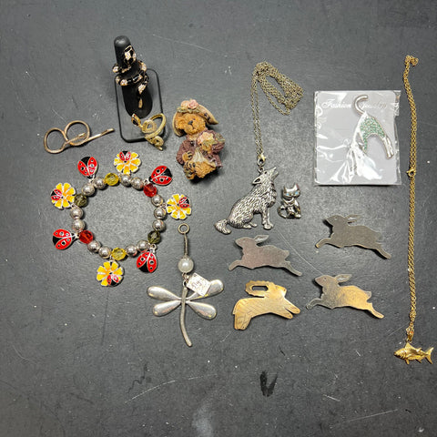 Animal & Insects Jewelry Bracelets Rings Necklaces Lot Assorted Pieces