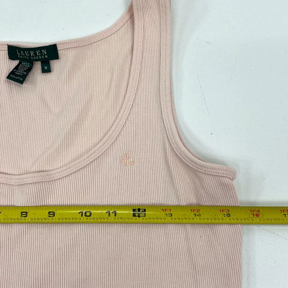 Vintage Y2K Lauren Ralph Lauren Red Peach Ribbed Tank Top Lot of 2 Women's M