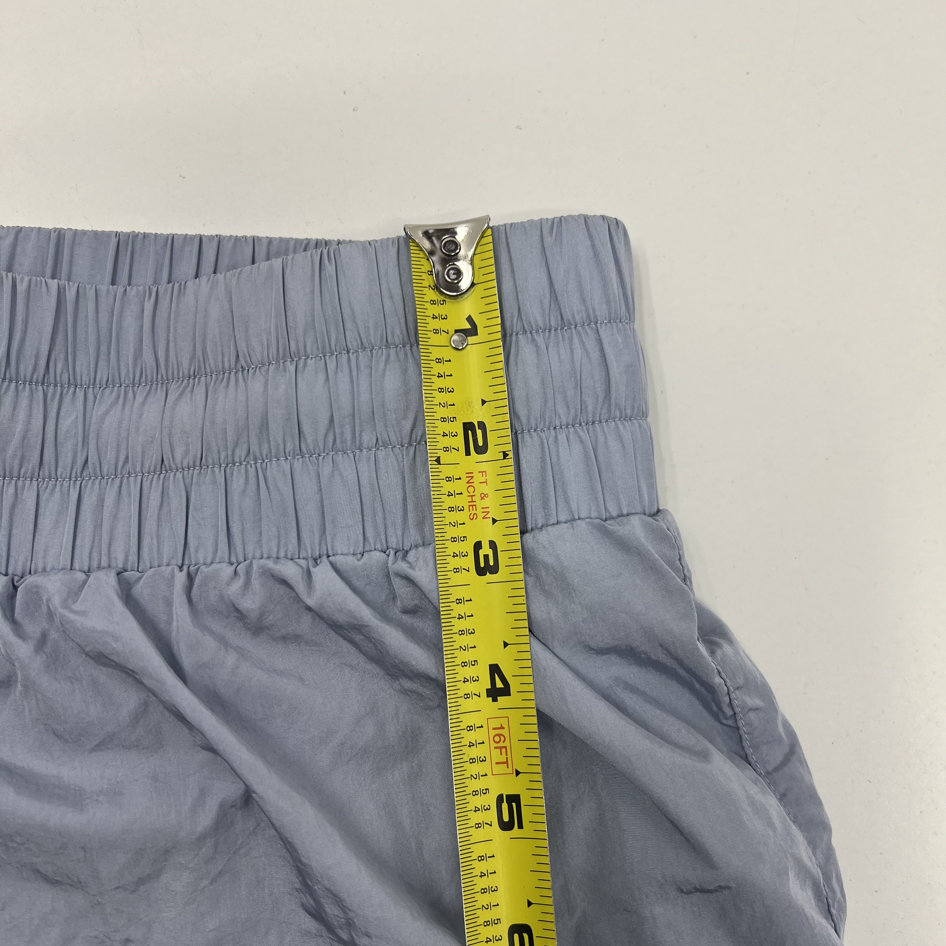 Varley Kallin Running Short Metallic Woven Blue Women's Size Small 3" Band