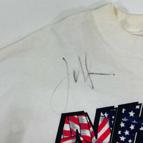 Vintage 90s Fruit of the Loom NHRA Drag Racing Signed Sweatshirt USA Made Mens L