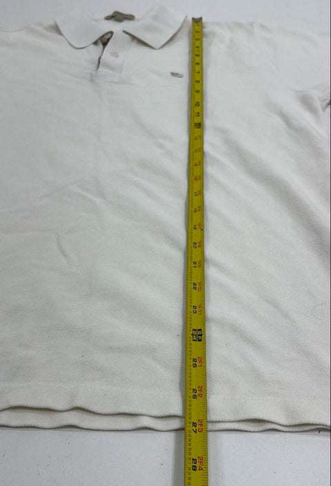 Burberry White Nova Check Placket Pique Polo Shirt Men's Size L