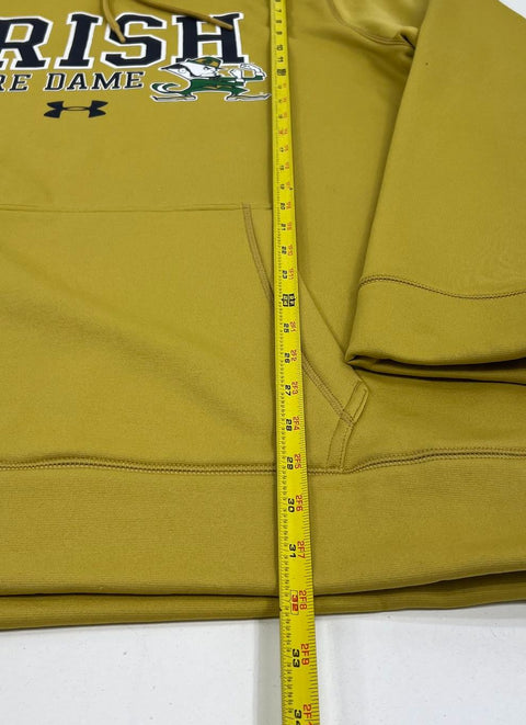 NWT Under Armour Gold Notre Dame Irish ColdGear Hoodie Sweatshirt Men's XL