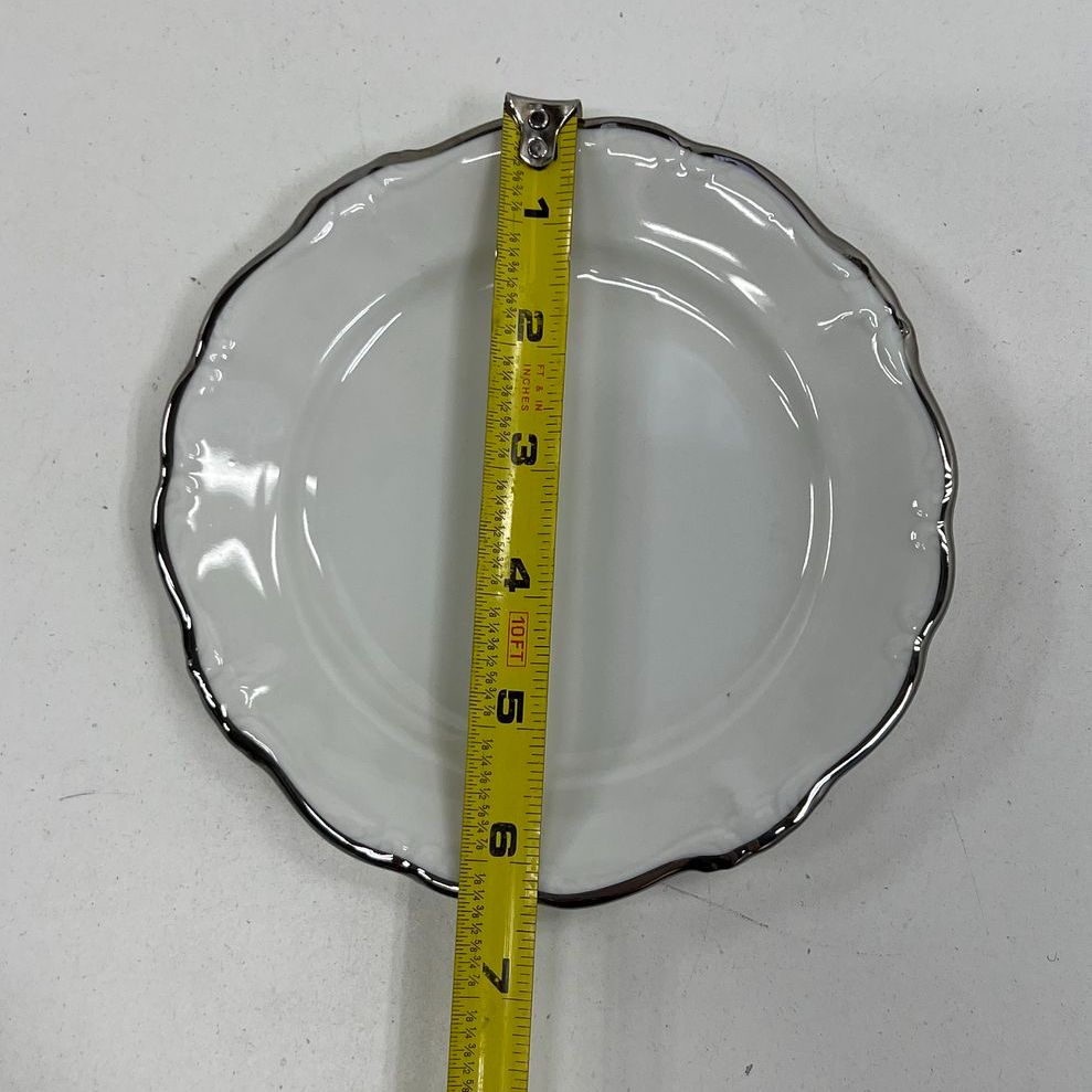 Vintage Johann Haviland Bavaria Baroque Platinum Trim Bread Butter Plates Lot