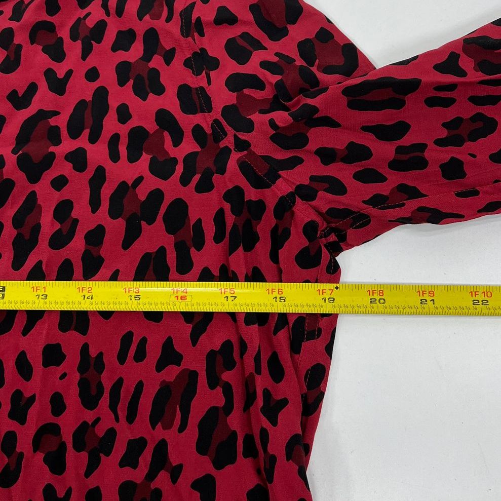 NWT Women's Rails Red Leopard Long Sleeve Button Up Blouse Top - Size XS