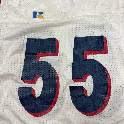 Vintage 80s Russell Athletic Football Jersey #55 Mesh Made in USA Sz M