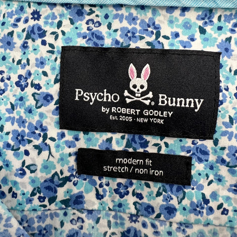 Psycho Bunny Floral Microprint Modern Fit Stretch Button Up Shirt Sz 16.5 32/33