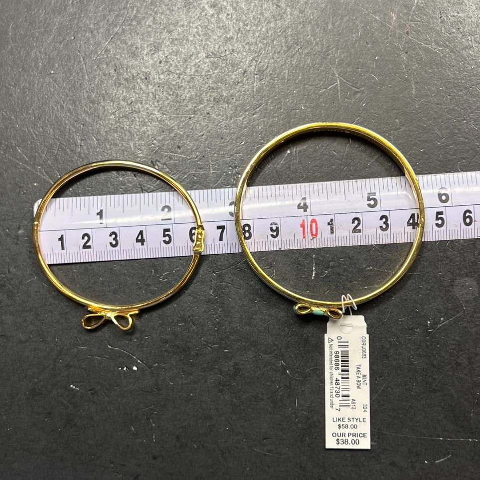 2 Kate Spade Gold & Turquoise tones Bow Bracelets 1 NWT